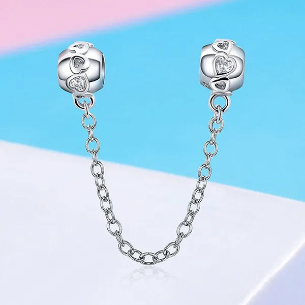 Hạt Vòng Charm Nữ Lili Jewelry Đính Đá CZ Dạng Chuỗi Dây Skylar LILI_085019 Tình Yêu Vĩnh Cửu Màu Bạc