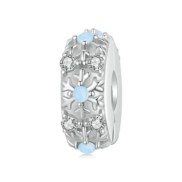 Hạt Vòng Charm Nữ Lili Jewelry Đính Đá CZ Hình Bông Hoa Tuyết Aviana LILI_086892 2 Màu Xanh Bạc