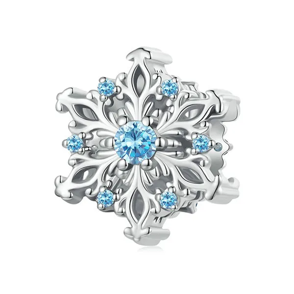Hạt Vòng Charm Nữ Lili Jewelry Đính Đá CZ Hình Bông Hoa Tuyết Aviana LILI_086892 3 Màu Xanh Bạc - Trang sức - Vua Hàng Hiệu