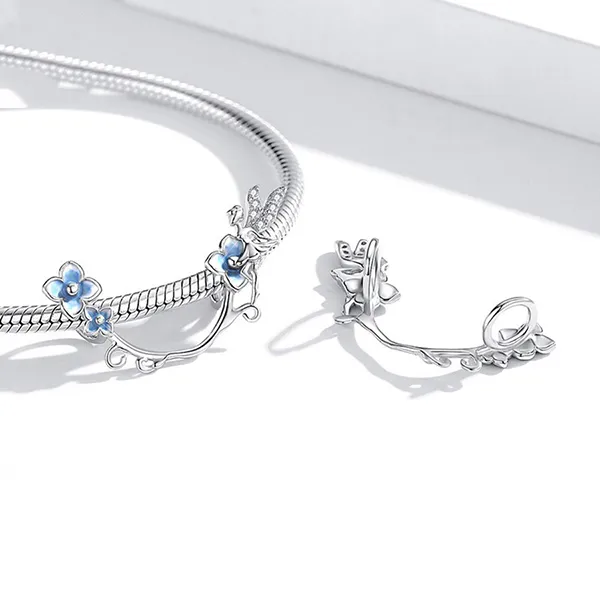 Hạt Vòng Charm Nữ Lili Jewelry Đính Đá CZ Hình Hoa Cẩm Tú Cầu Aitana LILI_087513 5 Màu Xanh Bạc