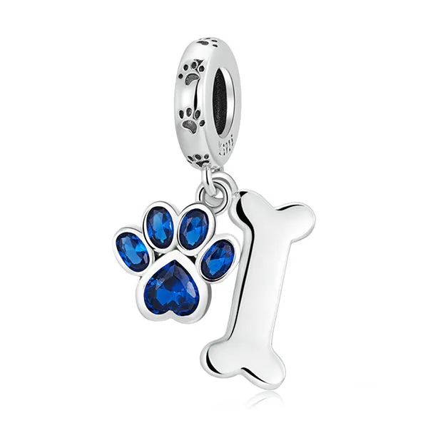 Hạt Vòng Charm Nữ Lili Jewelry Đính Đá CZ Hình Thú Cưng My Friend LILI_085162 4 Màu Xanh Bạc