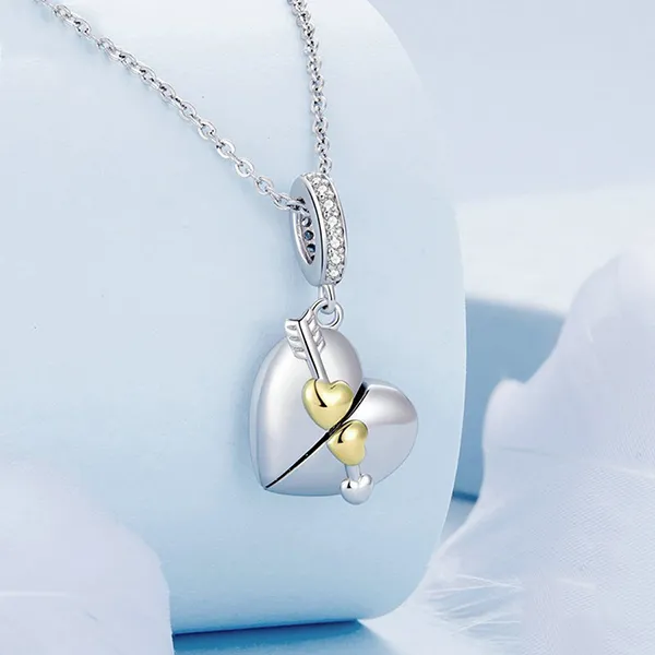 Hạt Vòng Charm Nữ Lili Jewelry Đính Đá CZ Hình Trái Tim Đóng Mở Marley LILI_089557 Màu Bạc - Trang sức - Vua Hàng Hiệu