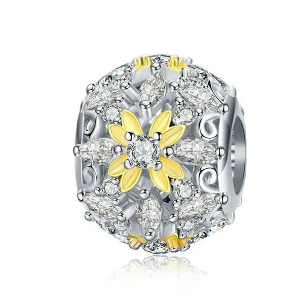 Hạt Vòng Charm Nữ Lili Jewelry Đính Đá CZ Michelle LILI_088118 2 Màu Vàng Phối Bạc