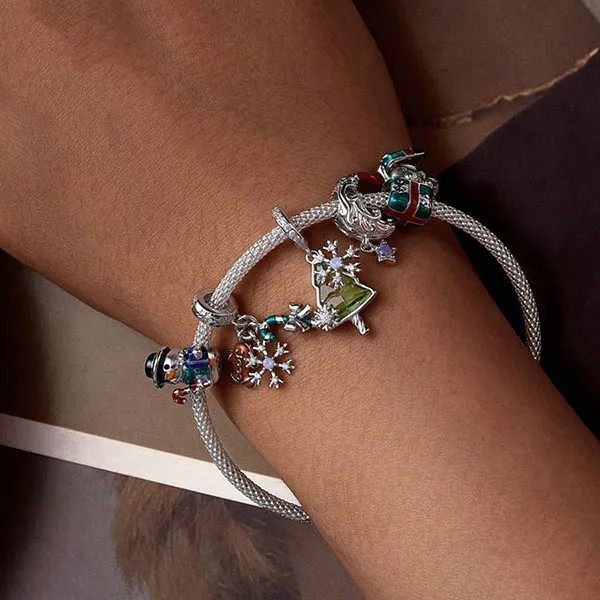 Hạt Vòng Charm Nữ Lili Jewelry Đính Đá CZ Món Quà Mùa Đông Makayla LILI_088332 2 Màu Bạc