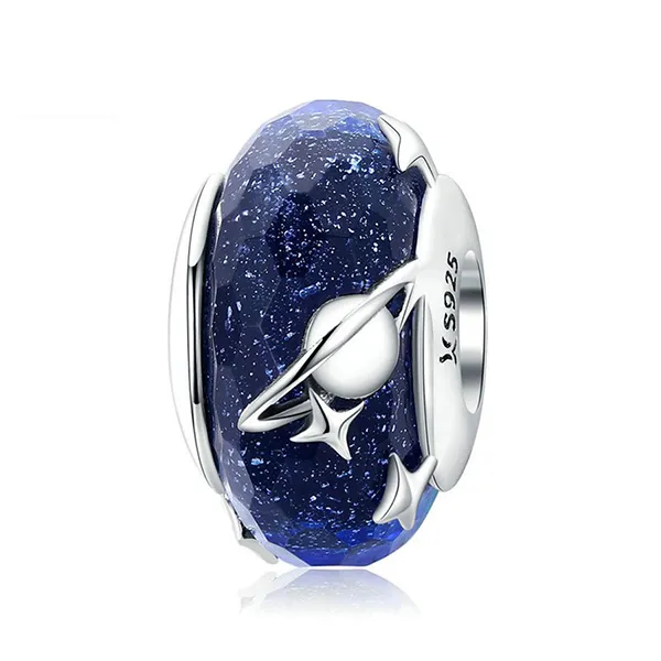 Hạt Vòng Charm Nữ Lili Jewelry Đính Đá CZ Sophie LILI_084901 Tiểu Hành Tinh Màu Xanh Bạc