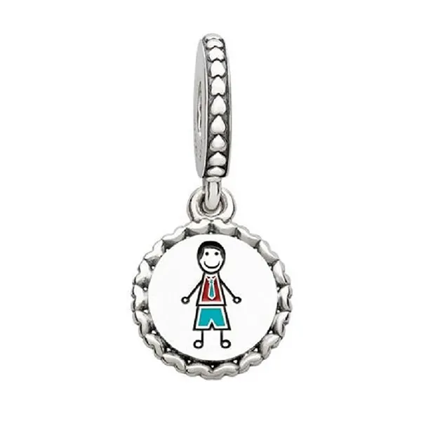 Hạt Vòng Charm Pandora Dad Stick Figure Dangle Charm ENG792018_1 Màu Bạc