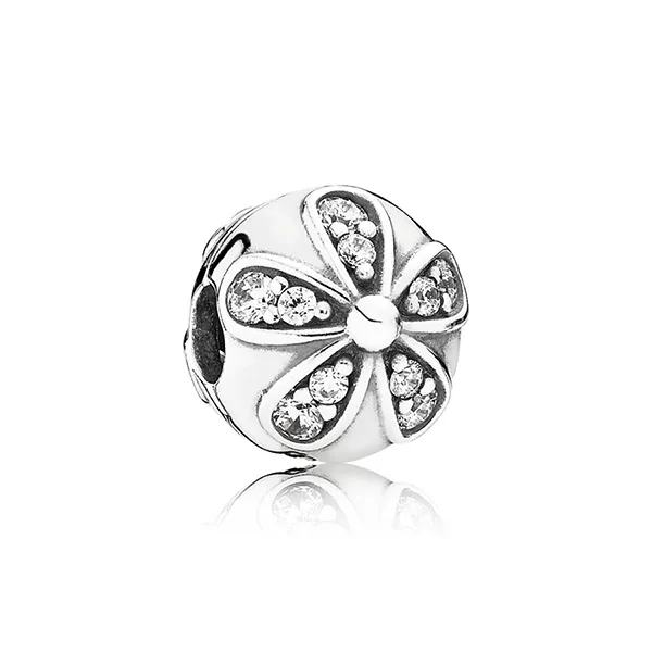 Hạt Vòng Charm Pandora Dazzling Daisies Charm 791493CZ Màu Bạc