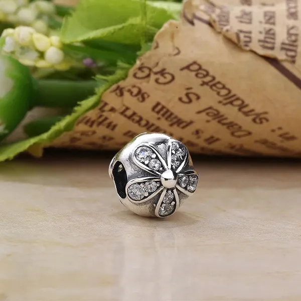 Hạt Vòng Charm Pandora Dazzling Daisies Charm 791493CZ Màu Bạc