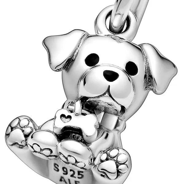 Hạt Vòng Charm Pandora Labrador Puppy Dog Dangle Charm 798009EN16 Màu Bạc - 3