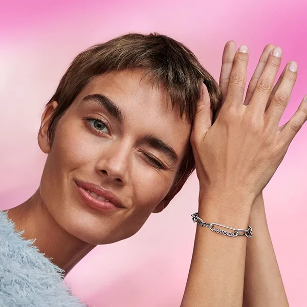 Hạt Vòng Charm Pandora ME Styling Whatever Word Link 799675C00 Màu Bạc - Trang sức - Vua Hàng Hiệu