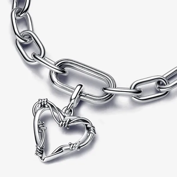 Hạt Vòng Charm Pandora ME Wire Heart Medallion Charm 792526C00 Màu Bạc - Trang sức - Vua Hàng Hiệu