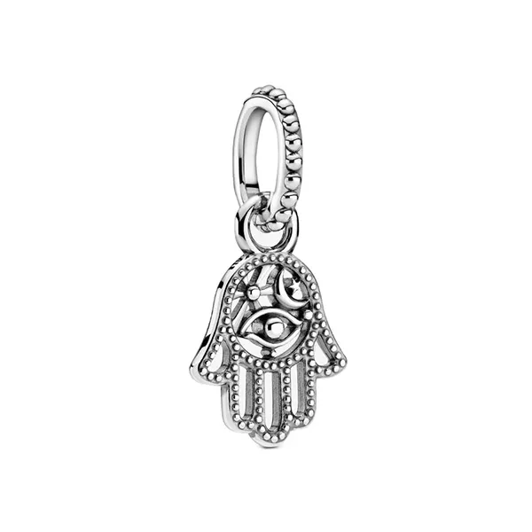 Hạt Vòng Charm Pandora Protective Hamsa Hand Dangle Charm 799144C00 Màu Bạc