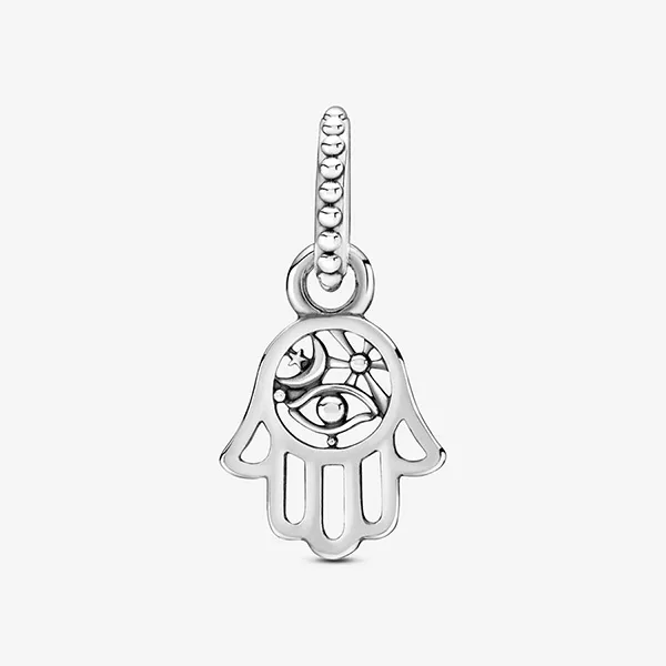 Hạt Vòng Charm Pandora Protective Hamsa Hand Dangle Charm 799144C00 Màu Bạc