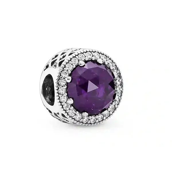 Hạt Vòng Charm Pandora Royal Purple Radiant Hearts Charm 791725NRP Màu Tím