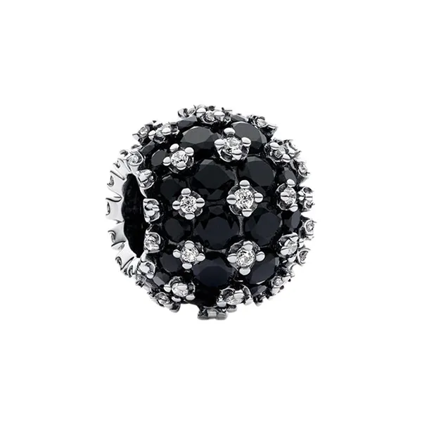 Hạt Vòng Charm Pandora Sparkling Pavé Round Black Charm 792630C04 Màu Đen