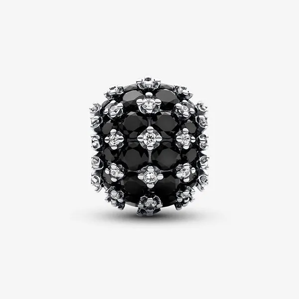 Hạt Vòng Charm Pandora Sparkling Pavé Round Black Charm 792630C04 Màu Đen