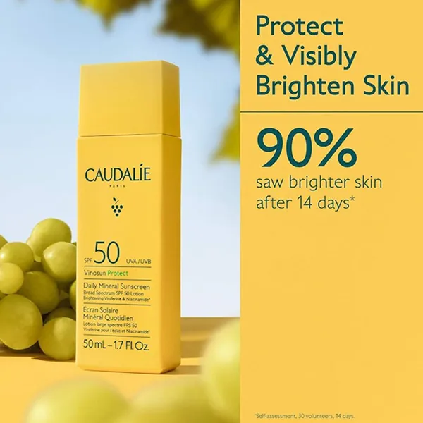 Kem Chống Nắng Khoáng Chất Caudalie Vinosun Protect Brightening Daily Mineral Sunscreen SPF 50, 50ml - Kem chống nắng - Vua Hàng Hiệu