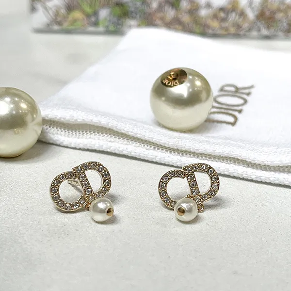 Khuyên Tai Nữ Dior Tribal Pearl Earrings Ask For Price Màu Trắng Vàng - 3
