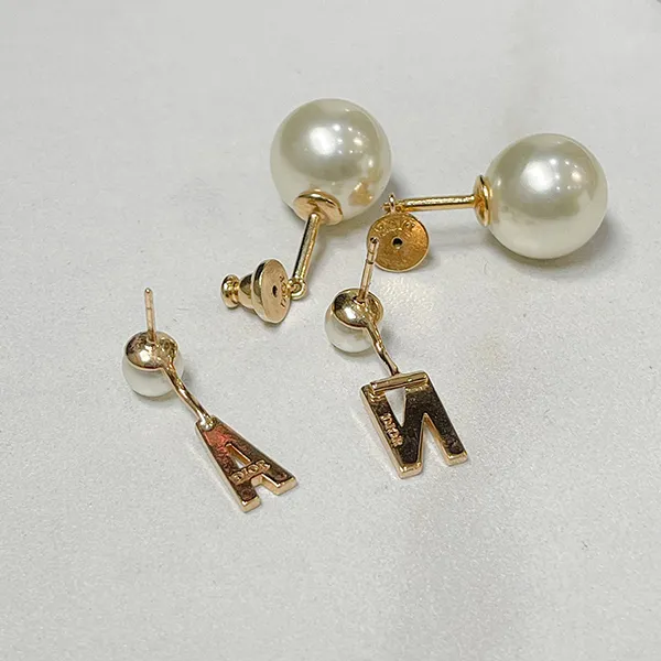 Khuyên Tai Nữ Dior Tribales Faux Pearl Letter N/A Single Earring Màu Vàng Trắng - Trang sức - Vua Hàng Hiệu
