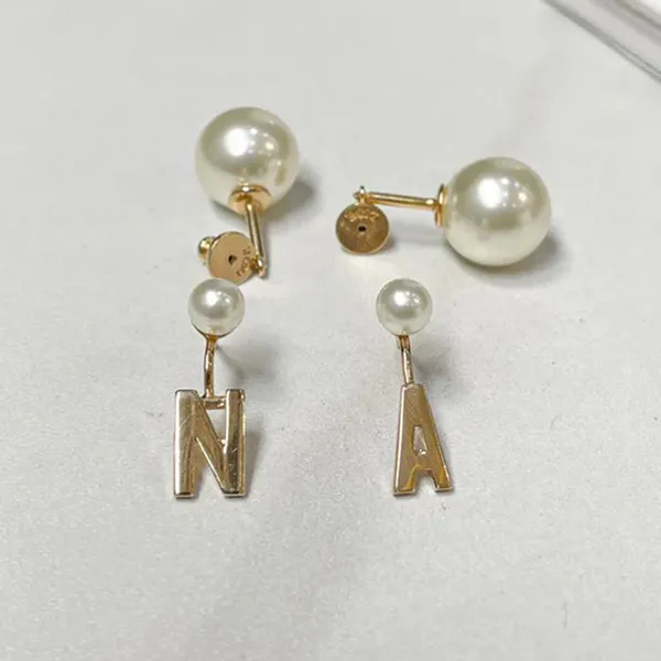 Khuyên Tai Nữ Dior Tribales Faux Pearl Letter N/A Single Earring Màu Vàng Trắng - Trang sức - Vua Hàng Hiệu