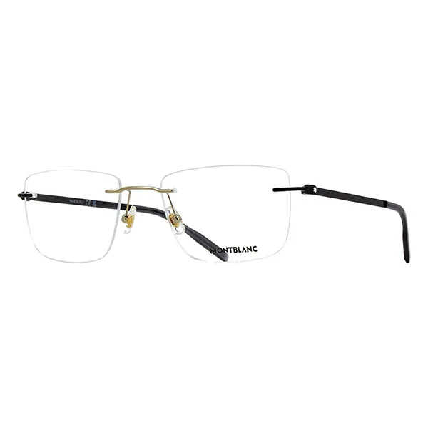 Kính Mắt Cận Nam Montblanc Gold Black Men Eyeglasses MB0281O 011 Màu Đen - Vàng Size XL - 1
