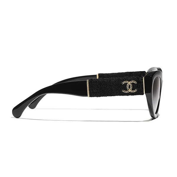 Kính Mát Chanel Cat Eye Sunglasses CH5513 C622S6 Màu Đen