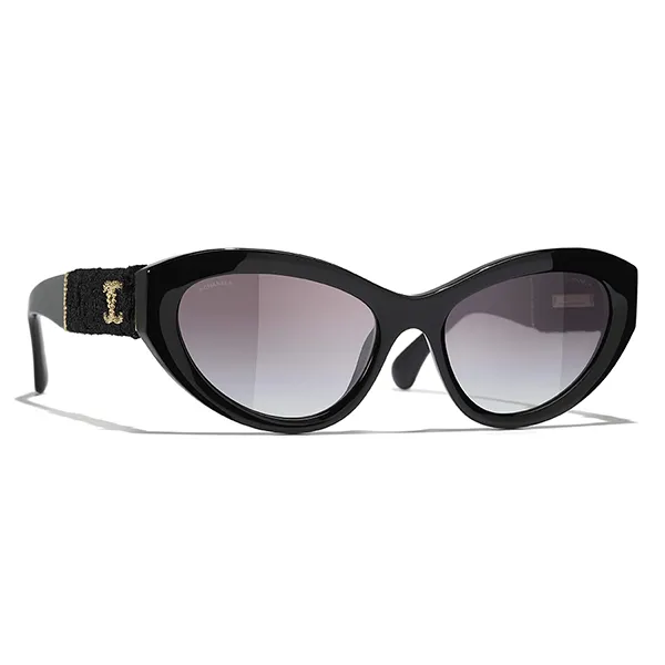Kính Mát Chanel Cat Eye Sunglasses CH5513 C622S6 Màu Đen