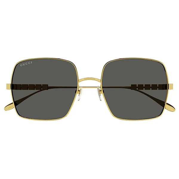 Kính Mát Gucci GG1434S 001 Lettering Logo Sunglasses Màu Vàng Xám - 4