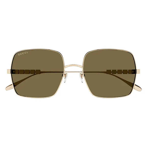 Kính Mát Gucci GG1434S 002 Lettering Logo Sunglasses Màu Vàng Nâu - 4