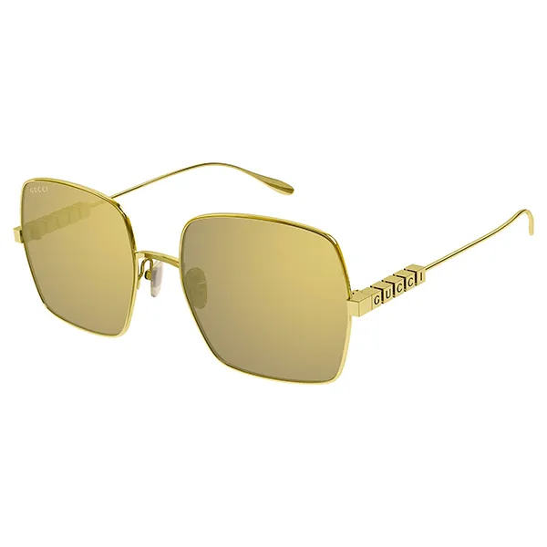 Kính Mát Gucci GG1434S 004 Lettering Logo Sunglasses Màu Vàng Gold - 2