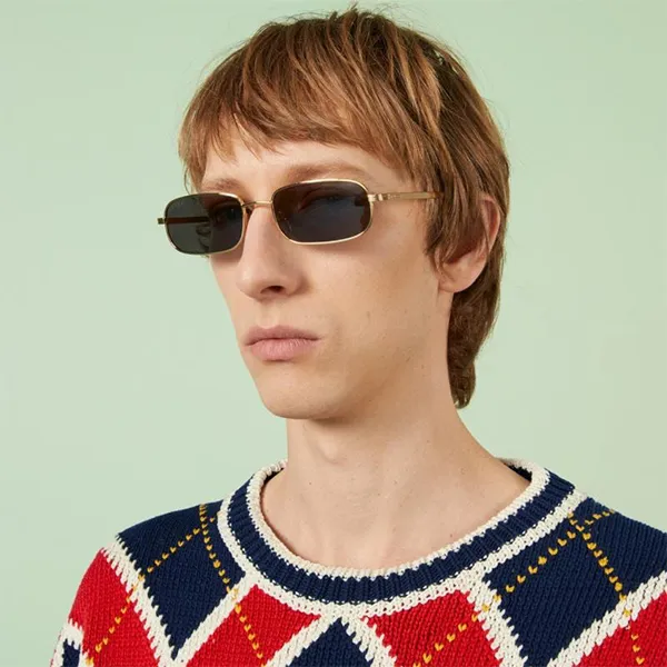 Kính Mát Gucci GG1457S 001 Sunglasses Gold Grey Màu Vàng Xám - Kính mắt - Vua Hàng Hiệu