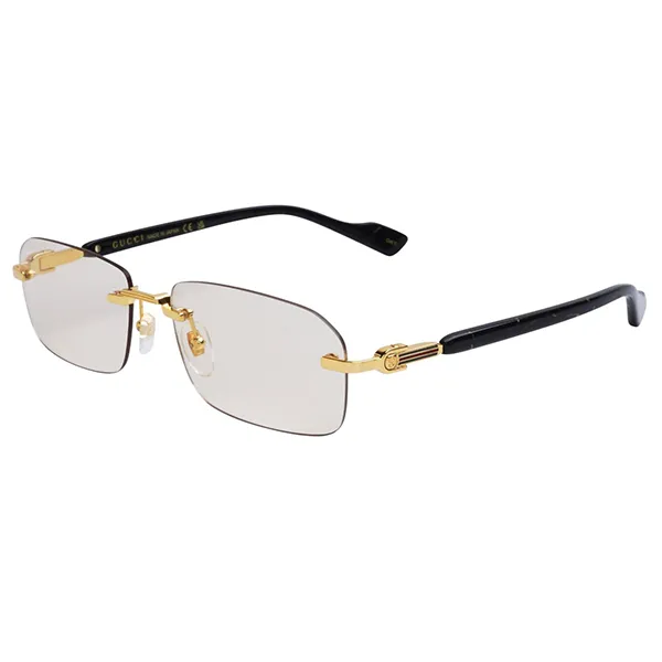 Kính Mát Nam Gucci GG1221S 005 Sunglasses Màu Đen Vàng - 2