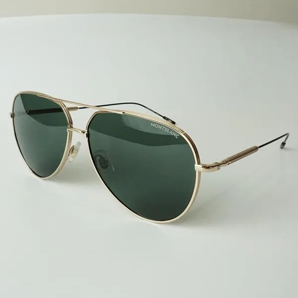 Kính Mát Nam Montblanc Aviator Sunglasses MB0045S-002 61 Màu Xanh Green - Kính mắt - Vua Hàng Hiệu