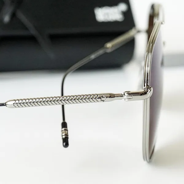 Kính Mát Nam Montblanc MB0045S-003 61 Màu Nâu Bạc - Kính mắt - Vua Hàng Hiệu