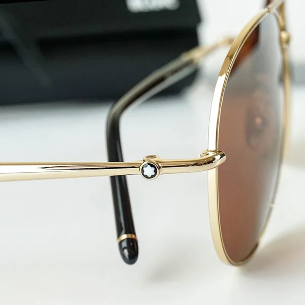 Kính Mát Nam Montblanc MB0068S-001 61 Màu Nâu Vàng - Kính mắt - Vua Hàng Hiệu