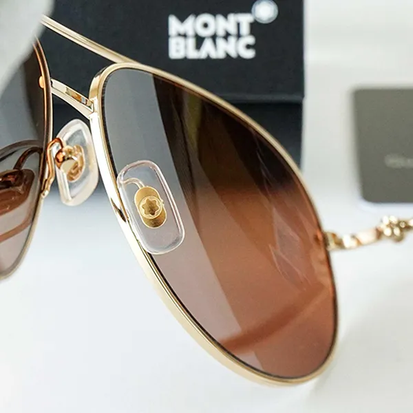 Kính Mát Nam Montblanc MB0068S-001 61 Màu Nâu Vàng - Kính mắt - Vua Hàng Hiệu