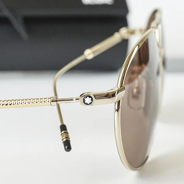 Kính Mát Nam Montblanc MB0110S-003 61 Màu Nâu Vàng - Kính mắt - Vua Hàng Hiệu