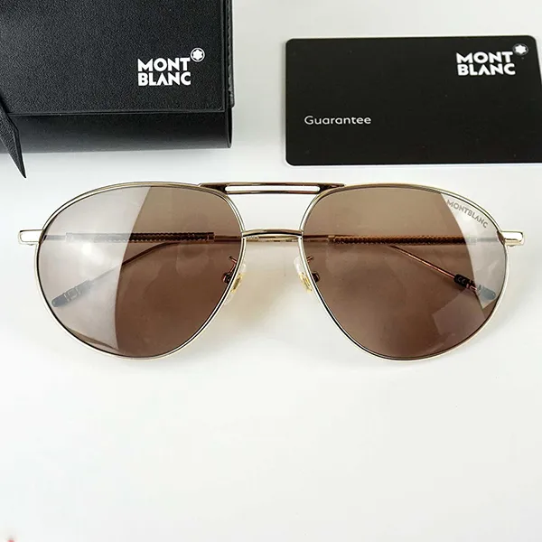 Kính Mát Nam Montblanc MB0110S-003 61 Màu Nâu Vàng - Kính mắt - Vua Hàng Hiệu