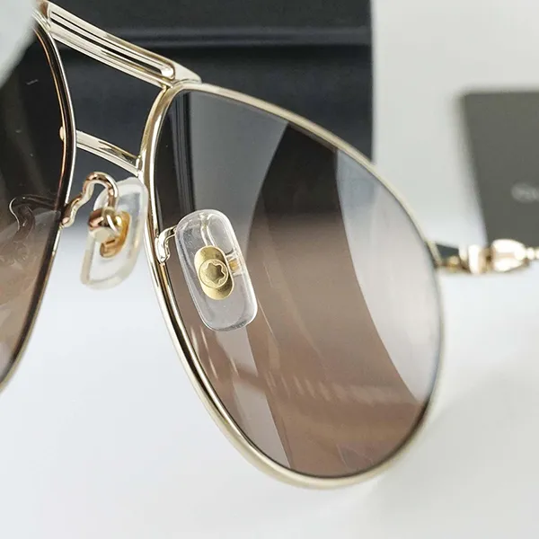 Kính Mát Nam Montblanc MB0110S-003 61 Màu Nâu Vàng - Kính mắt - Vua Hàng Hiệu