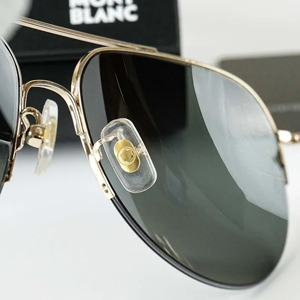 Kính Mát Nam Montblanc Sunglass MB0037S-002 Màu Xanh Vàng - Kính mắt - Vua Hàng Hiệu