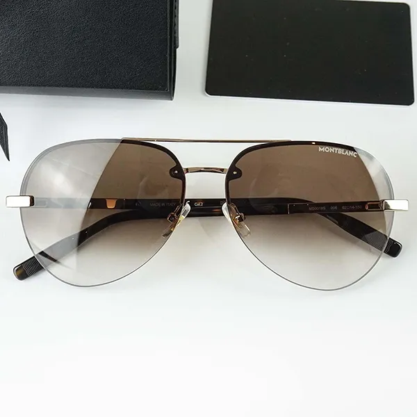 Kính Mát Nam Montblanc Sunglasses MB0018S-006 62 Màu Nâu Vàng N-WS - Kính mắt - Vua Hàng Hiệu