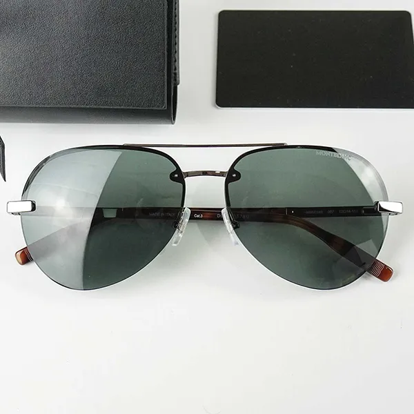 Kính Mát Nam Montblanc Sunglasses MB0018S-007 62 Màu Xanh Bạc - Kính mắt - Vua Hàng Hiệu