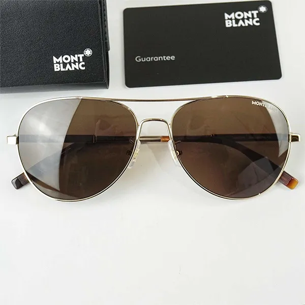 Kính Mát Nam Montblanc Sunglasses MB0027S-008 60 Màu Nâu Đậm