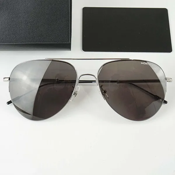 Kính Mát Nam Montblanc Sunglasses MB0037S-001 59 Màu Xám Bạc - Kính mắt - Vua Hàng Hiệu