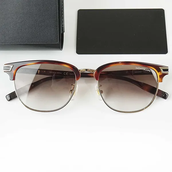 Kính Mát Nam Montblanc Sunglasses MB0040S-002 53 Màu Nâu Vàng - Kính mắt - Vua Hàng Hiệu