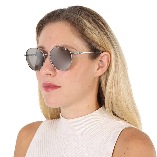 Kính Mát Nữ Michael Kors Alpine Silver Mirror Round Sunglasses MK1119 Màu Xám Bạc - 1