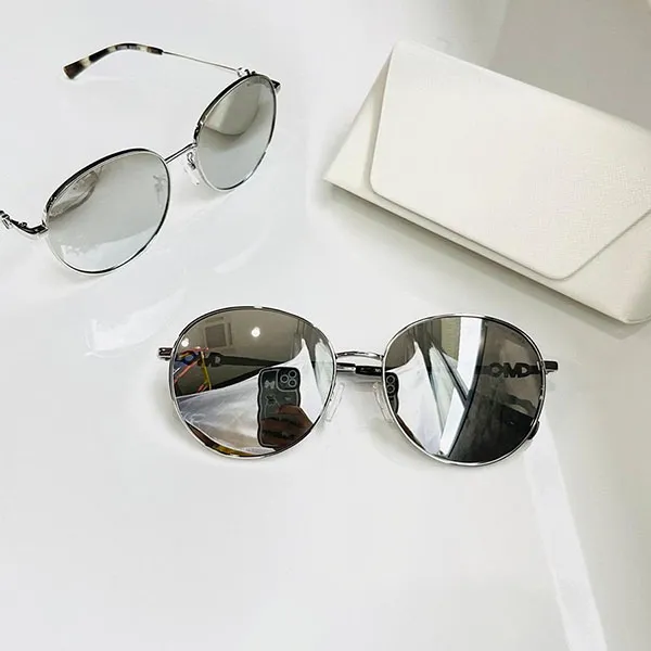 Kính Mát Nữ Michael Kors Alpine Silver Mirror Round Sunglasses MK1119 Màu Xám Bạc - 4