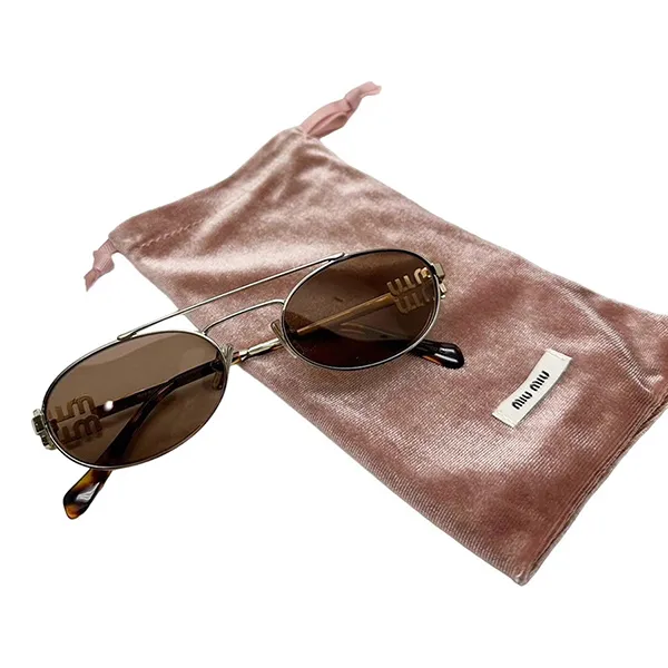 Kính Mát Nữ Miu Miu Logo Sunglasses SMU54Z Màu Nâu - Kính mắt - Vua Hàng Hiệu