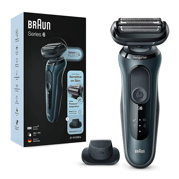 Máy Cạo Râu Braun Series 6 61-N1200S Màu Xanh Đen - Máy chăm sóc da - Vua Hàng Hiệu