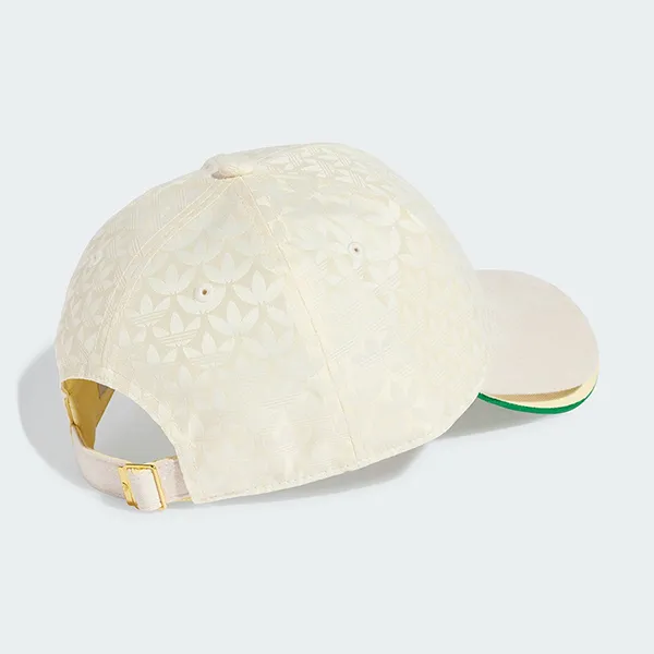 Mũ Adidas Trefoil Monogram Jacquard Suede Double Visor Baseball Cap IS3005 Màu Trắng Kem